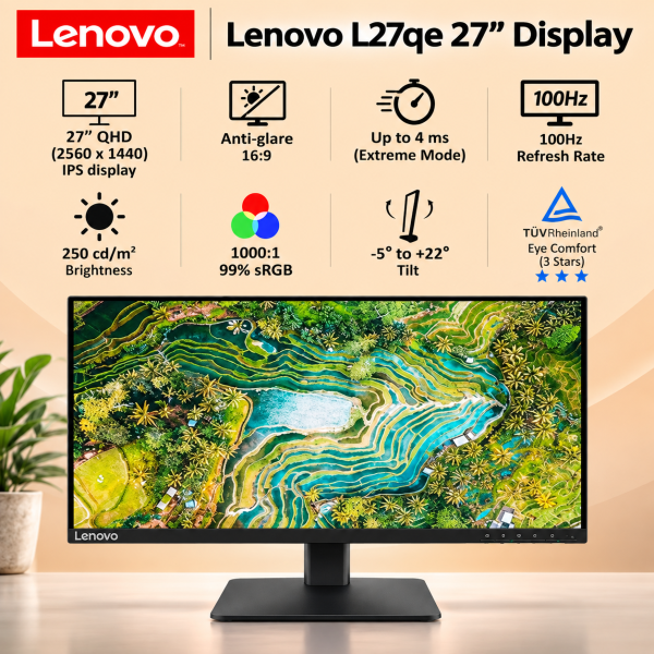 Lenovo L27qe 27” Display